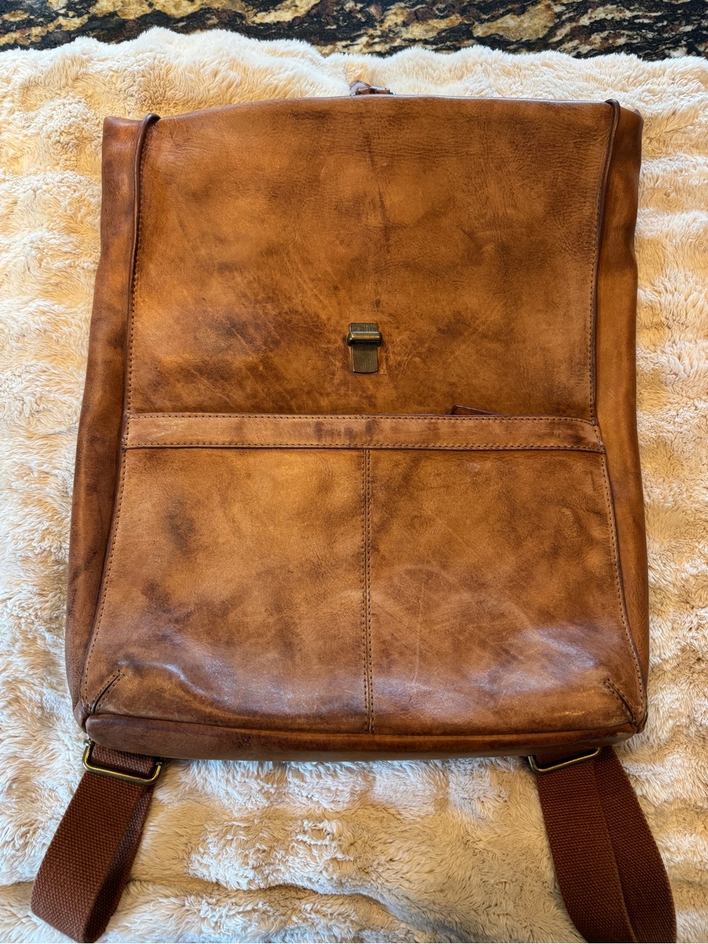Jos. A. Bank. Backpack Laptop Bag - Brown Vintage Leather